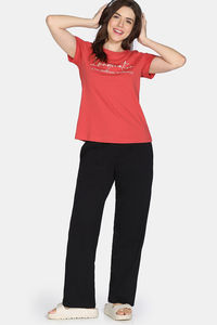 Zivame Knit Cotton Sleep Top - Burnt Sienna — thumbnail 5